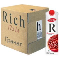 Сок Rich Гранат, без сахара, 1 л, 12 шт.