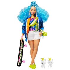 Кукла Barbie Экстра с голубыми волосами, 30 см, GRN30