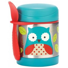 Термос для еды SKIP HOP Zoo Owl, 0.325 л голубой/красный