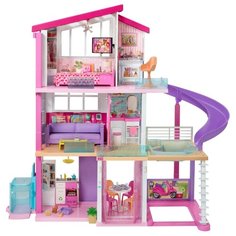 Barbie Дом мечты трехэтажный с лифтом и мебелью GNH53, розовый