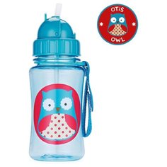 Поильник с трубочкой SKIP HOP Zoo Straw Bottle, 350 мл owl