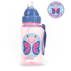 Поильник с трубочкой SKIP HOP Zoo Straw Bottle, 350 мл butterfly
