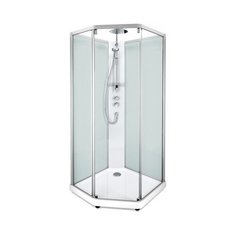 Душевая кабина IDO Showerama 10-5 Pentagonal 90x90 низкий поддон 90см*90см матовый хром/прозрачная/матовая прозрачное