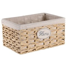 Доляна Корзина для хранения Петельки 34x23x17 см бежевый