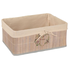 Доляна Корзина для хранения Вуд 38х28х16 см серый