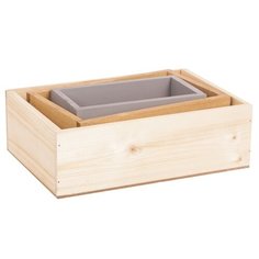 Ящик Дарите счастье набор 3 в 1 с шильдиком Счастливых дней 30 × 21 × 12 см бежевый/белый/серый