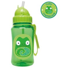 Поильник с трубочкой SKIP HOP Zoo Straw Bottle, 350 мл chameleon