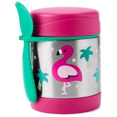 Термос для еды SKIP HOP Zoo Flamingo, 0.325 л серебристый/розовый