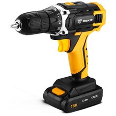 Аккумуляторная дрель-шуруповерт DEKO DKCD16FU-Li Li-Ion 1.5 А·ч 16 В х1 коробка