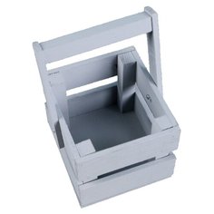Кашпо Дарим красиво Однушка Лайт ручка складная 12 x 11 x 9 см серый светлый
