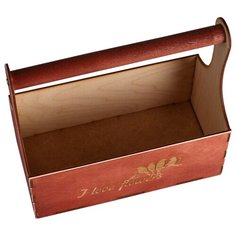 Кашпо Дарим красиво Мэлони Дэмур I love flowers 24х12х22 см красное дерево