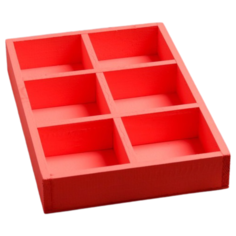 Кашпо Дарим красиво Six 6 ячеек, 28×19×5 см красный