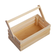 Кашпо Дарим красиво Двушка Лайт трехреечный ручка складная, 24×13.5× 9 см натуральный