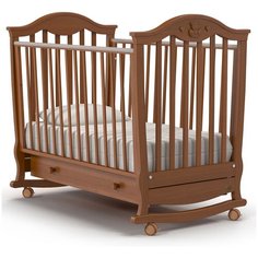Кроватка Nuovita Sorriso (колесо) (классическая), на полозьях темный орех