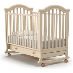 Кроватка Nuovita Perla (колесо) (качалка), на полозьях слоновая кость