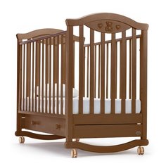 Кроватка Nuovita Lusso (колесо) (качалка), на полозьях темный орех