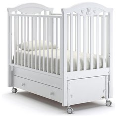 Кроватка Nuovita Lusso (качалка), продольный маятник белый