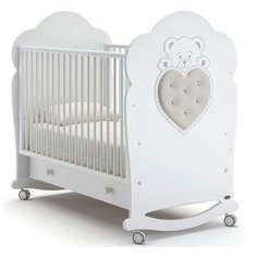 Кроватка Nuovita Fortuna (колесо) (качалка), на полозьях белый