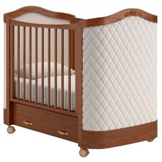 Кроватка Гандылян Тиффани декор ромб (колесо) (качалка) орех