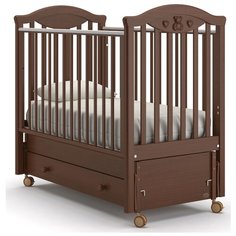 Кроватка Nuovita Lusso (качалка), продольный маятник темный орех