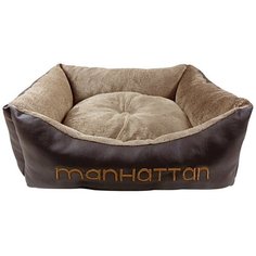 Лежак для собак и кошек Fauna International Manhattan L 70х60 см коричневый