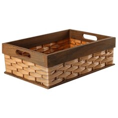 Доляна Корзина для хранения Дерево 35х24,5х12 см светло-коричневый