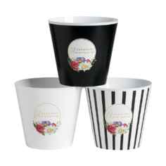 Кашпо Дарите счастье набор 3 в 1 Beautiful 0.8 л белый/черный