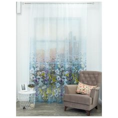 Тюль Amore Mio Акварели на ленте 270 см сиреневый