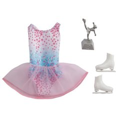Barbie Наряд фигуристки для куклы Barbie GRC56 розовый