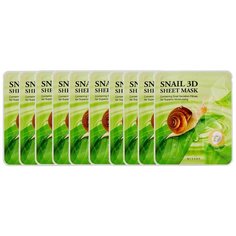 Missha Healing Snail 3D Sheet Mask тканевая маска с муцином улитки, 21 г, 10 шт.