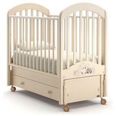 Кроватка Nuovita Grano (качалка), продольный маятник слоновая кость