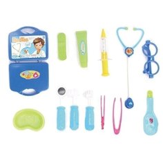 Детский игровой набор доктора в чемоданчике 8304B Early doctor: стетоскоп, отоскоп,термометр, очки, шприц, рефлекс-молоточек, щипцы, пинцет и др. 25х22х6 см Zhorya