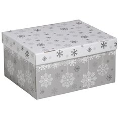 Коробка подарочная Дарите счастье Let it snow 31.2 х 16.1 х 25.6 см серый