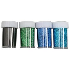 Арт Узор Глиттер для декорирования Пудра 4645540 / 4645541 / 4645542 (4 шт.) синяя палитра