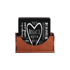 Подставка под блюдо Дорого внимание Любите друг друга 4819853 4 шт черный