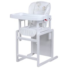 Стульчик-парта GLOBEX Мишутка New, белый/белый