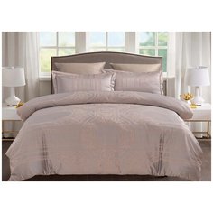 Постельное белье евростандарт Cleo Royal Jacquard 022-RG, жаккард, 50 х 70 и 70 х 70 см, коричневый