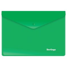 Папка-конверт на кнопке Berlingo, A5+, 180мкм, зеленая, упаковка 10 шт.
