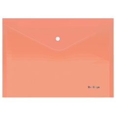 Папка-конверт на кнопке Berlingo "Starlight", А4, 180мкм, прозрачная оранжевая, упаковка 10 шт.
