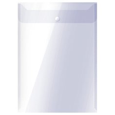Папка-конверт на кнопке OfficeSpace А4, вертикальная, 150мкм, прозрачная, упаковка 10 шт.