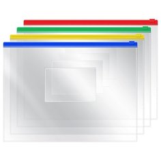 Папка-конверт на молнии OfficeSpace, A5, 120мкм, прозрачная, упаковка 12 шт.