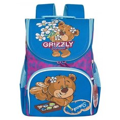 Grizzly Рюкзак школьный с мешком,фиолетовый-лазурный, RAm-084-6/1
