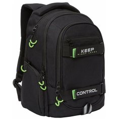Рюкзак GRIZZLY деловой, 3 отделения, черный, "Keep Control", 44x28x23 см, RU-037-5/3