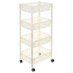 Этажерка BranQ BQ2829, материал: пластик, ШxГxВ: 37х29х93.5 см, слоновая кость