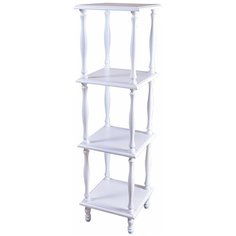 Этажерка Мебелик П 8, 3 полки, материал: массив дерева, ШxГxВ: 34х34х123 см, белый