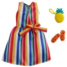 Barbie Комплект одежды с аксессуарами для куклы Барби Игра с модой GWC27/GRB98 оранжевый