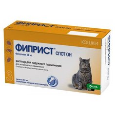 Фиприст (KRKA) капли от блох и клещей Спот Он для кошек и котят