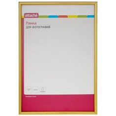 Рамка А4(21х30)ATTACHE золотая, пластиковый багет 10мм, настен.
