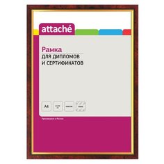 Рамка А4(21х30)ATTACHE красное дерево+золото,пластик.багет,настен.