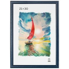 Фоторамка деревянная 21х30 синий лак 13-S38 Зебра